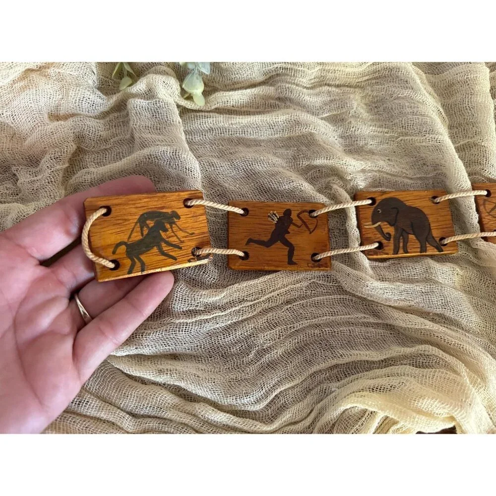 38” CBK‎ Wood Tile Art Petroglyph style 2716 african safari wall piece elephant